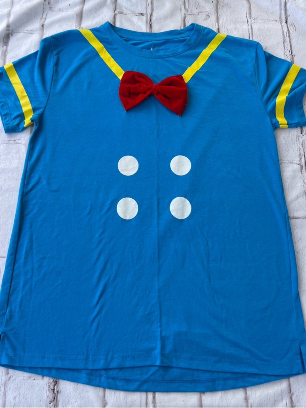 Disney Boys Blue Short Sleeve Sailor Tee with Red Bow